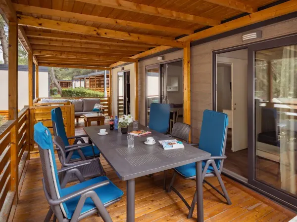 The Roan Comfort Plus Lounge decking features a luxurious garden set.