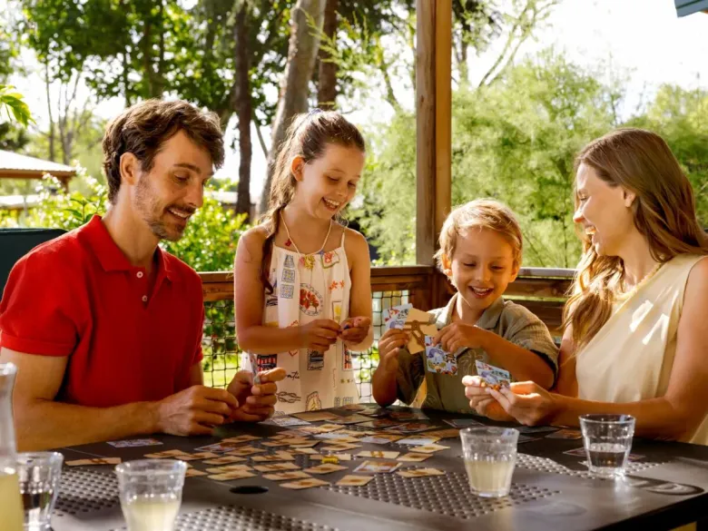 Dine together on the decking of the Roan mobile home Supreme with 2 bathrooms.