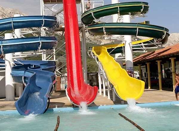 Water slides at Roan camping Baška Camping Resort.