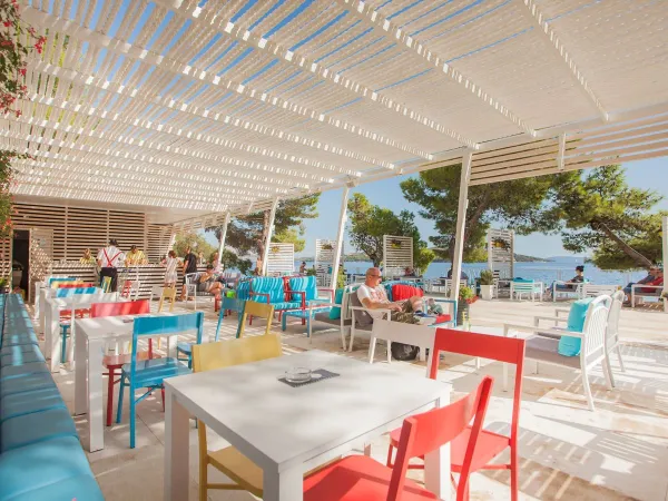 Lounge terrace and bar at Roan campsite Amadria Park Trogir.