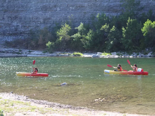 Canoeing on the Ardeche directly from Roan camping La Grand'Terre.