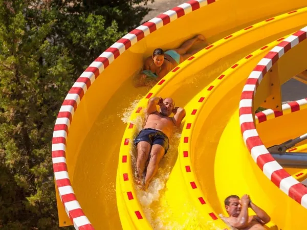 Sliding men at Roan camping Du Verdon.