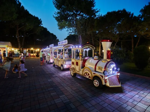 Train ride activity at Roan camping Mediterraneo.