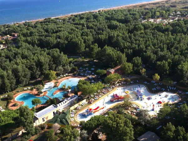 The pool complex at Roan camping Serignan Plage.