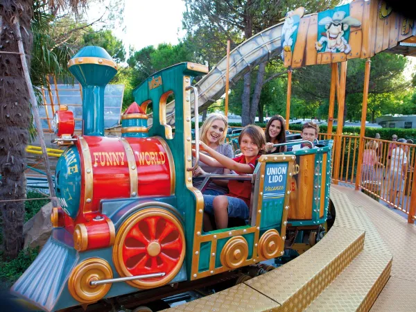 Fairground attraction at Roan campsite Union Lido Mare.