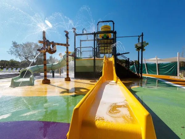 Water playground at Roan camping Polari.