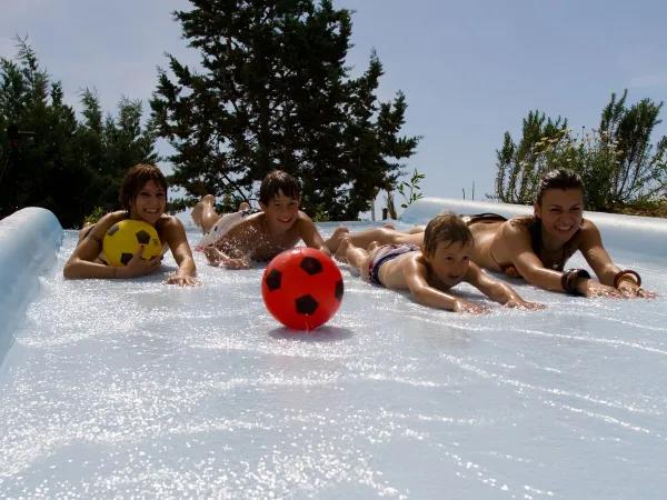 Sliding children at hu Fabulous village.
