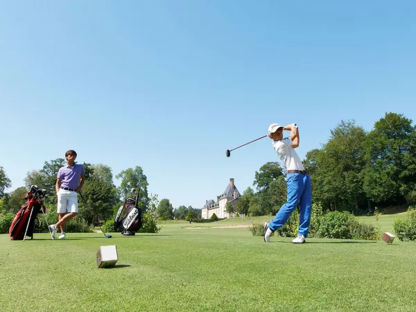 Golfing at Roan camping des Ormes.