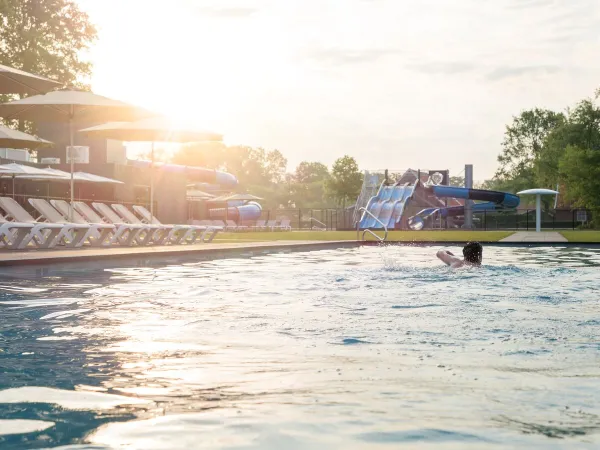 Heated outdoor pool at Roan camping De Twee Bruggen.