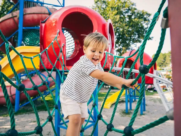 The outdoor playground at Roan camping The Schatberg.