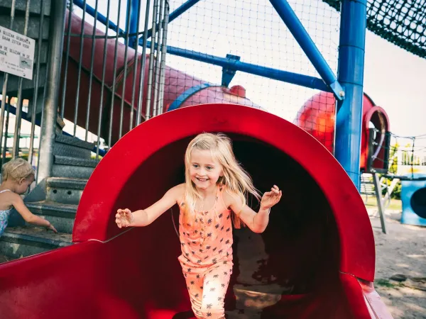 Slide in the playground at Roan camping The Schatberg.