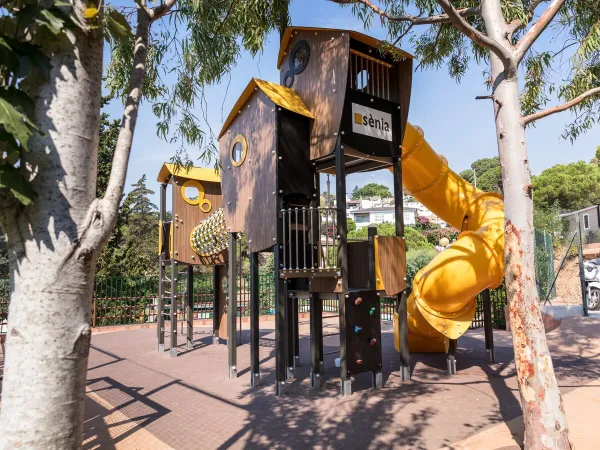 Playground at Roan camping Cala Canyelles.