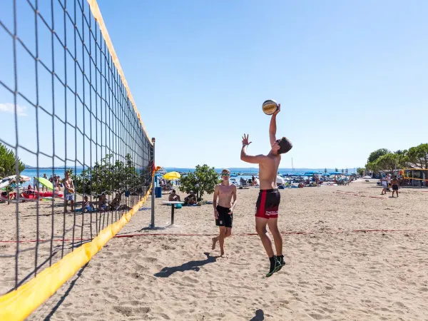 Volleyball on the beach Roan camping Zaton Holiday resort.