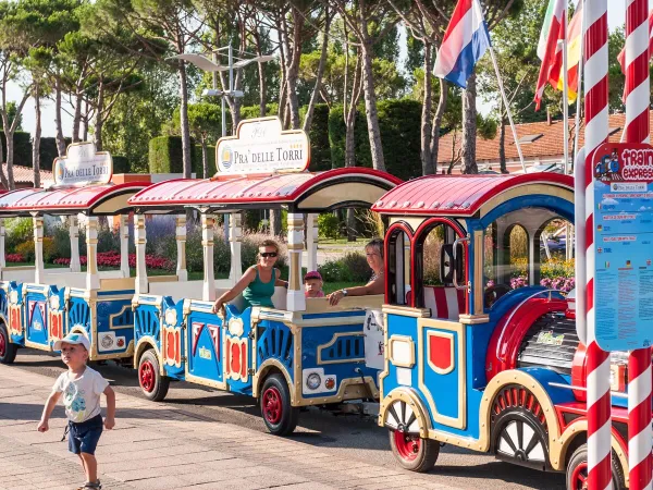 Tourist train at Roan camping Pra'delle Torri.