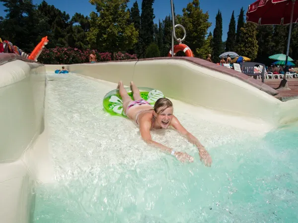 Slide in pool at Roan camping hu Norcenni Girasole village.
