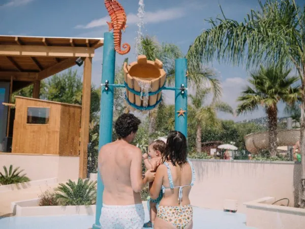 Father, mother and son at Roan camping Caballo de Mar.