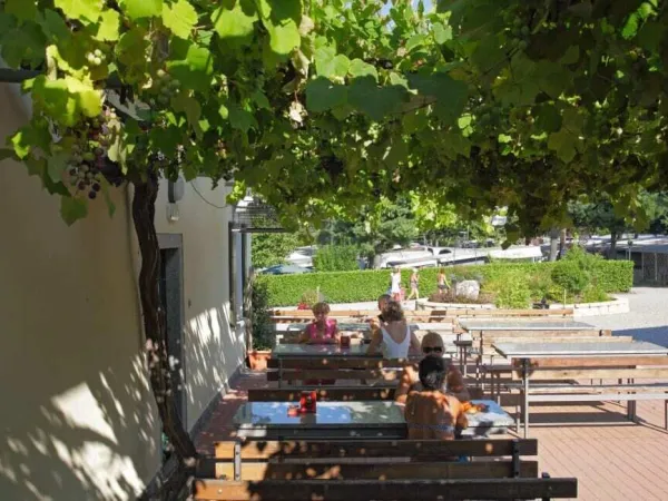 Shaded spot at Roan camping Lido Verbano.