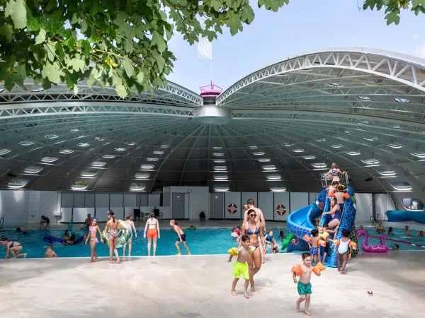 Indoor pool at Roan camping hu Birkelt village.