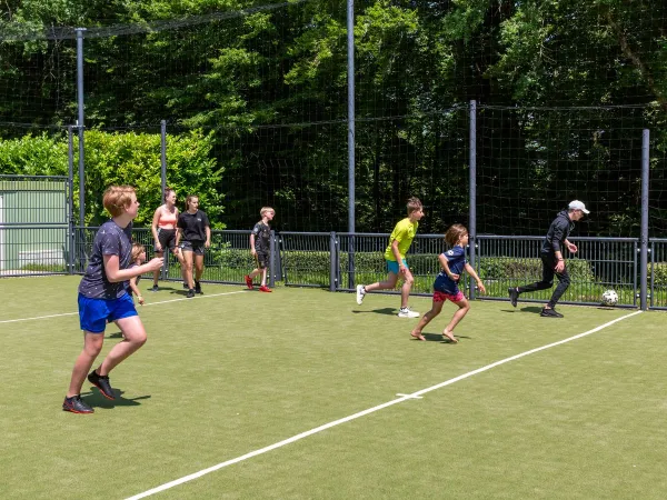 The football pitch of Roan camping hu Birkelt village.
