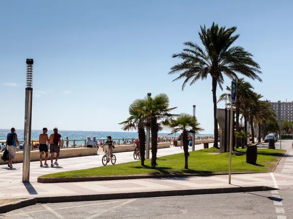 The promenade of Blanes at Roan Camping El Pinar.