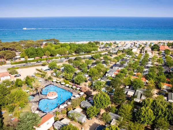 Roan camping El Pinar photographed from above.