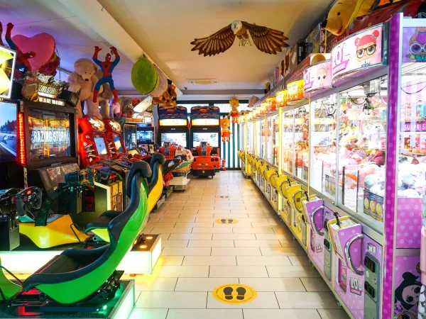 Games arcade at Roan campsite Union Lido Mare.