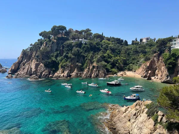 Beautiful bay in Blanes at Roan Camping El Pinar.