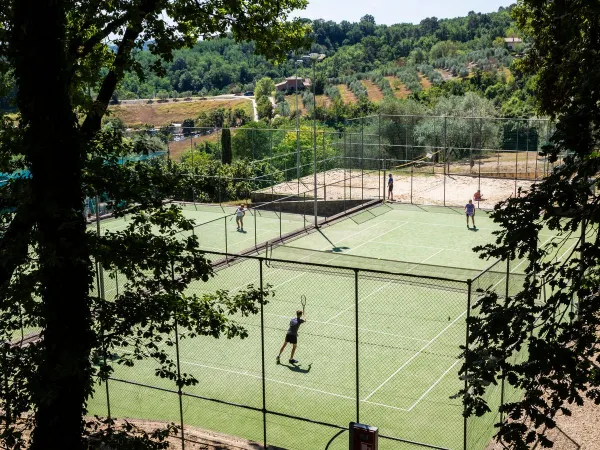 Tennis courts at Roan camping hu Norcenni Girasole village.