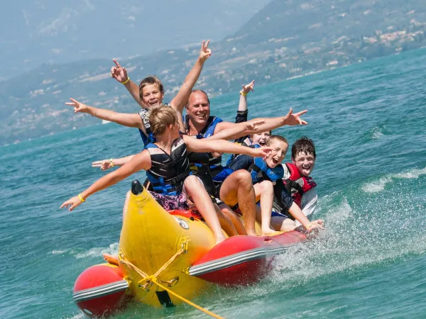 Banana boating at Roan camping Belvedere.