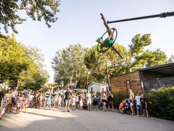Acrobatics show at Roan camping Adriano Village.