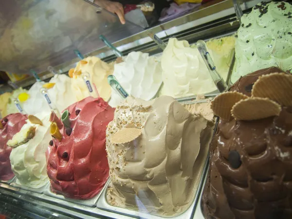Italian scoop ice cream at Roan campsite Okay Lido.