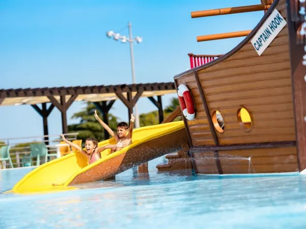 Children's water slide at Roan camping Park Umag.