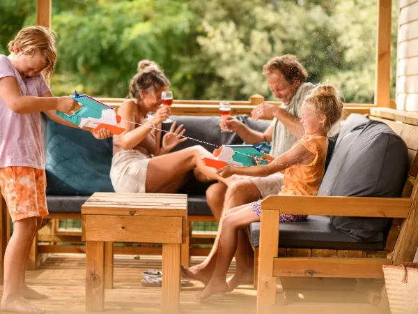 Veranda with lounge sofa at Roan camping The Schatberg.