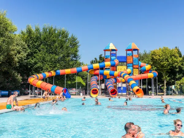 Colorful slides at Roan camping San Francesco.