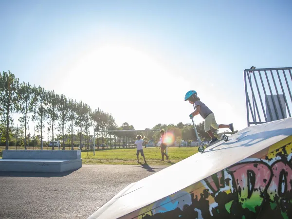 The skate park at Roan camping Le Vieux Port.