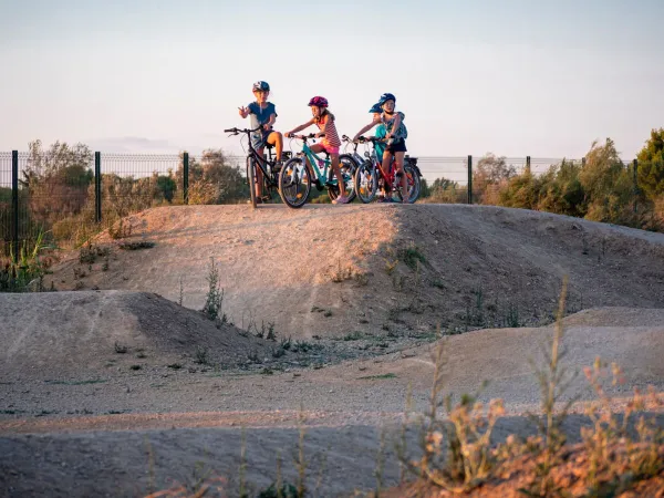 Stunt spot for cycling kids at Roan camping Serignan Plage.