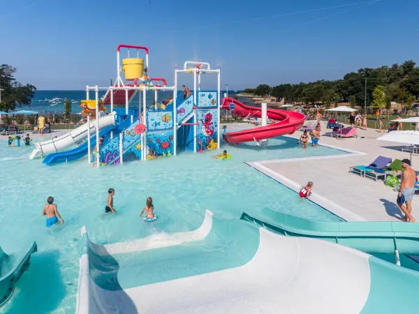 Water playground at Roan camping Park Umag.