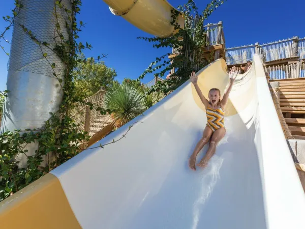 A water slide at Roan camping Serignan Plage.