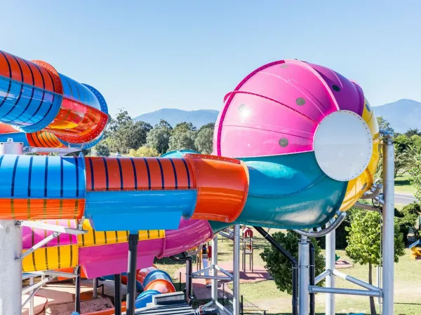 Colorful slide at Roan camping Le Soleil Méditerranée.