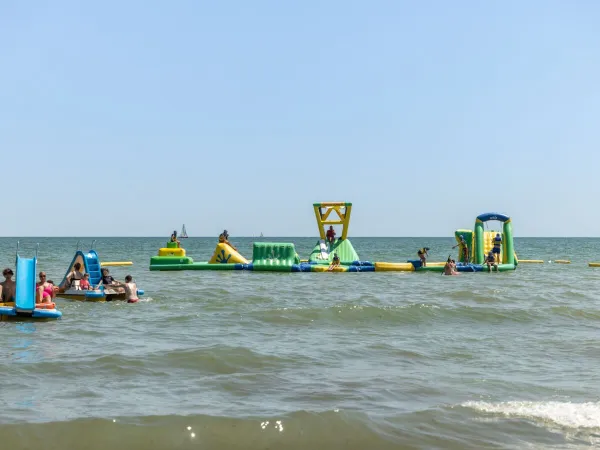 Water cushion at the beach of Roan camping Marina Di Venezia.