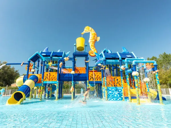 Water playground at Roan camping Marina Di Venezia.