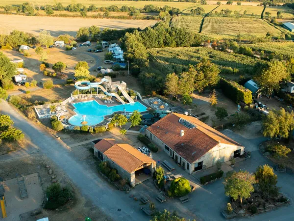 Drone shot of Roan camping du Latois.