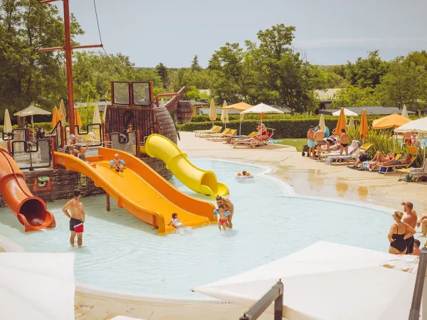 Pirate ship with slides at Roan camping Lanterna.