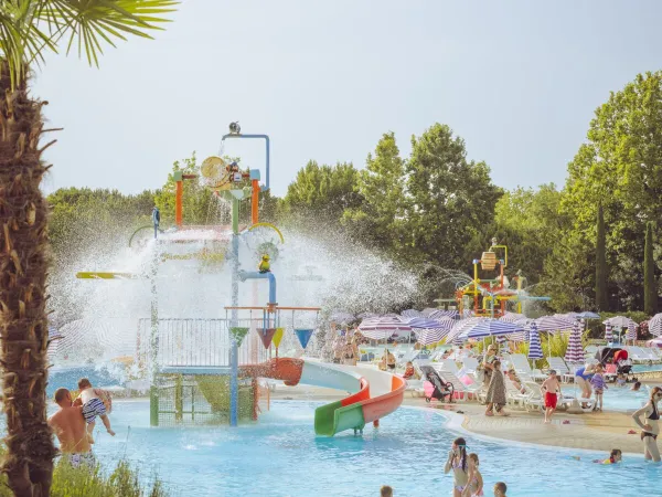 Water playground at Roan camping Bella Italia.