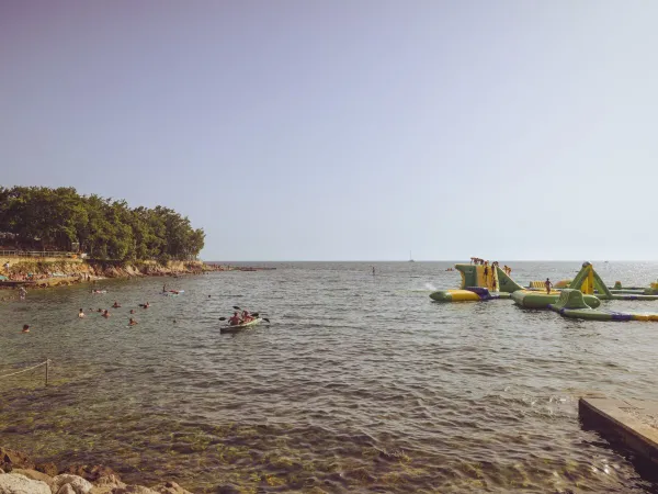 The sea with water cushion at Roan campsite Bijela Uvala.