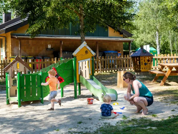 Small playground at Roan camping hu Birkelt village.