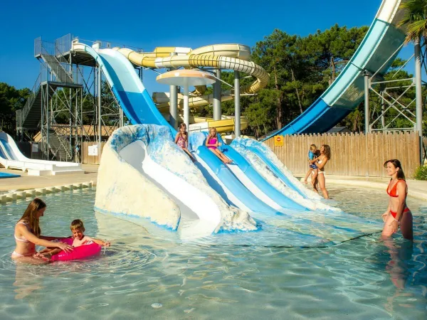 Water slides at Roan camping Atlantic Montalivet.