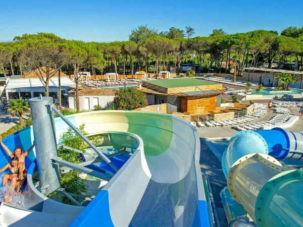 Water slides at Roan camping Le Castellas.