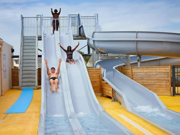 Water slides at Roan campsite Les Chardons Bleus de la Turballe.