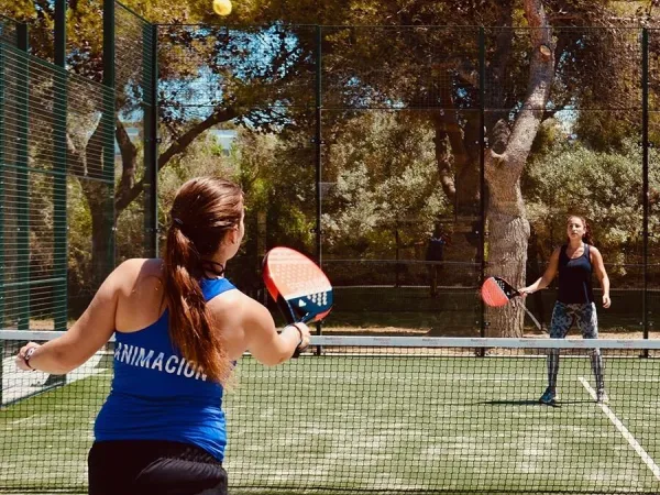 Playing Padel at Roan camping El Garrofer.